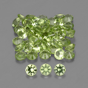 Pedras preciosas de peridoto verde natural de  ct, corte redondo, VVS-VS
