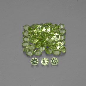 Pedras preciosas de peridoto verde natural de  ct, corte redondo, VVS-VS