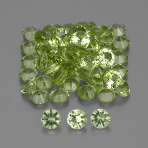 Pedras preciosas de peridoto verde natural de  ct, corte redondo, VVS-VS