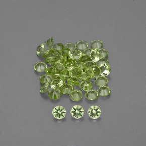 Pedras preciosas de peridoto verde natural de  ct, corte redondo, VVS-VS