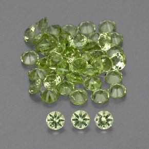 Pedras preciosas de peridoto verde natural de  ct, corte redondo, VVS-VS