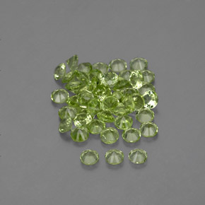 Pedras preciosas de peridoto verde natural de  ct, corte redondo, VVS-VS