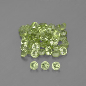 Pedras preciosas de peridoto verde natural de  ct, corte redondo, VVS-VS