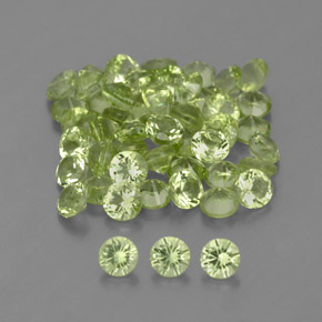 Pedras preciosas de peridoto verde natural de  ct, corte redondo, VVS-VS