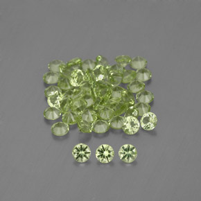 Pedras preciosas de peridoto verde natural de 1,48 ct, corte redondo, VVS-VS