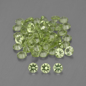 Pedras preciosas de peridoto verde natural de 1,48 ct, corte redondo, VVS-VS
