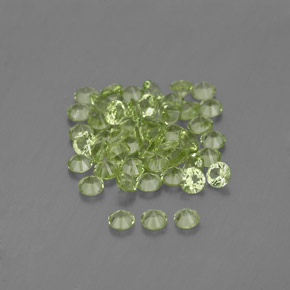 Pedras preciosas de peridoto verde natural de 1,48 ct, corte redondo, VVS-VS