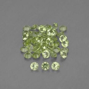 Pedras preciosas de peridoto verde natural de 1,47 ct, corte redondo, VVS-VS
