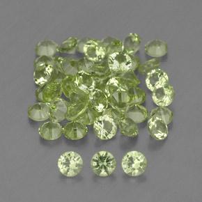 Pedras preciosas de peridoto verde natural de 1,47 ct, corte redondo, VVS-VS