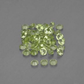 Pedras preciosas de peridoto verde natural de 1,47 ct, corte redondo, VVS-VS