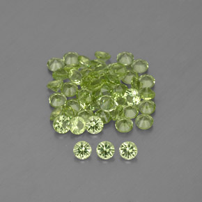 Pedras preciosas de peridoto verde natural de  ct, corte redondo, VVS-VS