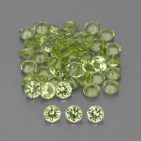 Pedras preciosas de peridoto verde natural de  ct, corte redondo, VVS-VS