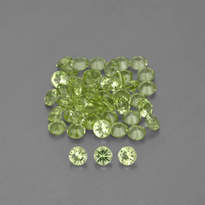 Pedras preciosas de peridoto verde natural de  ct, corte redondo, VVS-VS