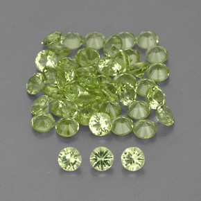 Pedras preciosas de peridoto verde natural de  ct, corte redondo, VVS-VS