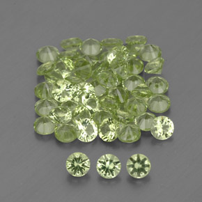 Pedras preciosas de peridoto verde natural de  ct, corte redondo, VVS-VS