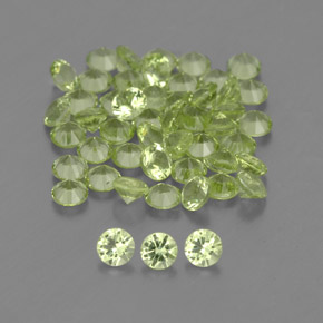 Pedras preciosas de peridoto verde natural de  ct, corte redondo, VVS-VS