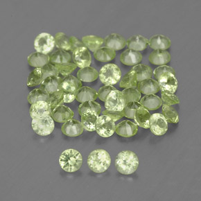Pedras preciosas de peridoto verde natural de  ct, corte redondo, VVS-VS