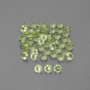 Pedras preciosas de peridoto verde natural de  ct, corte redondo, VVS-VS
