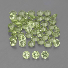 Pedras preciosas de peridoto verde natural de  ct, corte redondo, VVS-VS