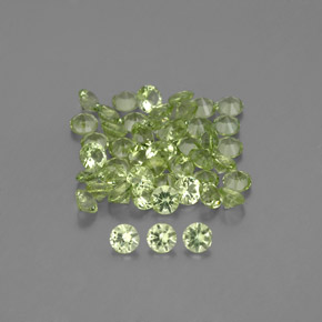 Pedras preciosas de peridoto verde natural de  ct, corte redondo, VVS-VS