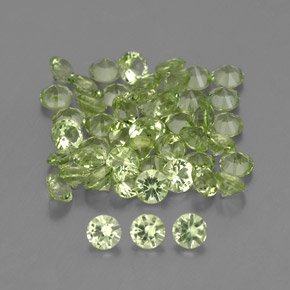 Pedras preciosas de peridoto verde natural de  ct, corte redondo, VVS-VS