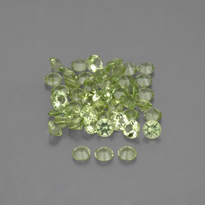 Pedras preciosas de peridoto verde natural de  ct, corte redondo, VVS-VS