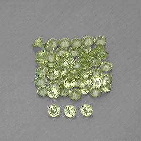 Pedras preciosas de peridoto verde natural de  ct, corte redondo, VVS-VS