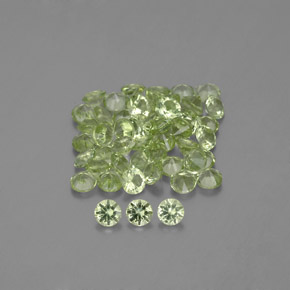 Pedras preciosas de peridoto verde natural de 1,46 ct, corte redondo, VVS-VS