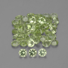 Pedras preciosas de peridoto verde natural de 1,46 ct, corte redondo, VVS-VS