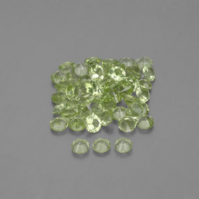 Pedras preciosas de peridoto verde natural de 1,46 ct, corte redondo, VVS-VS