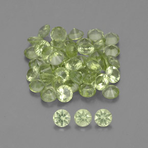 Pedras preciosas de peridoto verde natural de  ct, corte redondo, VVS-VS