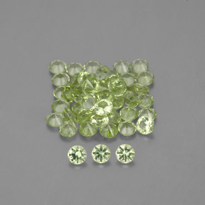 Pedras preciosas de peridoto verde natural de 1,48 ct, corte redondo, VVS-VS