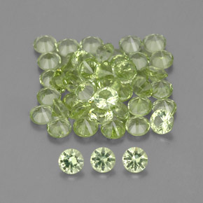 Pedras preciosas de peridoto verde natural de 1,48 ct, corte redondo, VVS-VS