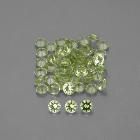 Pedras preciosas de peridoto verde natural de 1,48 ct, corte redondo, VVS-VS
