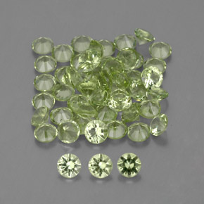 Pedras preciosas de peridoto verde natural de 1,48 ct, corte redondo, VVS-VS