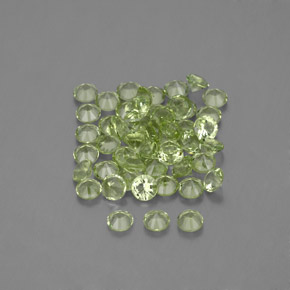 Pedras preciosas de peridoto verde natural de 1,48 ct, corte redondo, VVS-VS