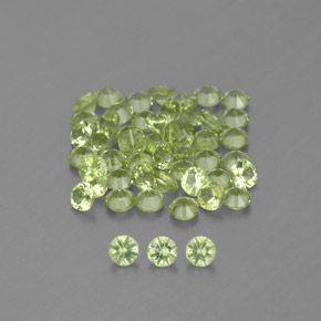 Pedras preciosas de peridoto verde natural de  ct, corte redondo, VVS-VS