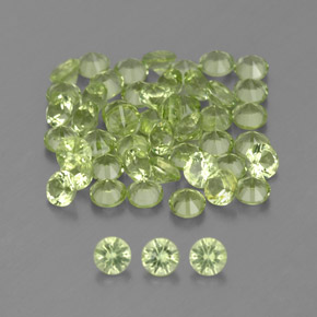 Pedras preciosas de peridoto verde natural de  ct, corte redondo, VVS-VS