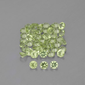 Pedras preciosas de peridoto verde natural de 1,47 ct, corte redondo, VVS-VS