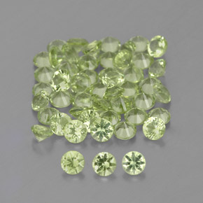 Pedras preciosas de peridoto verde natural de 1,47 ct, corte redondo, VVS-VS