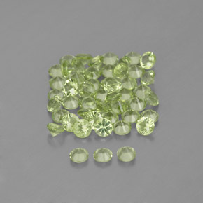 Pedras preciosas de peridoto verde natural de 1,47 ct, corte redondo, VVS-VS