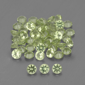 Pedras preciosas de peridoto verde natural de  ct, corte redondo, VVS-VS