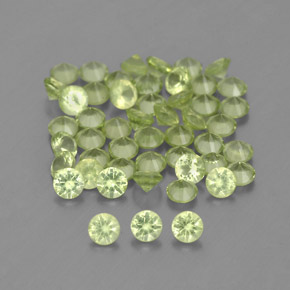 Pedras preciosas de peridoto verde natural de  ct, corte redondo, VVS-VS