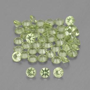 Pedras preciosas de peridoto verde natural de 1,47 ct, corte redondo, VVS-VS