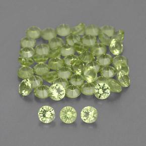 Pedras preciosas de peridoto verde natural de 1,47 ct, corte redondo, VVS-VS