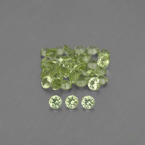 Pedras preciosas de peridoto verde natural de 1,50 ct, corte redondo, VVS-VS