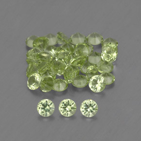 Pedras preciosas de peridoto verde natural de 1,50 ct, corte redondo, VVS-VS