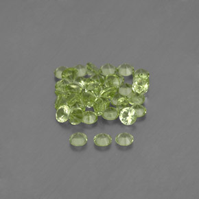 Pedras preciosas de peridoto verde natural de 1,50 ct, corte redondo, VVS-VS