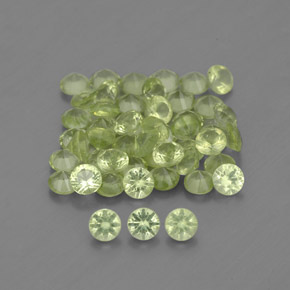 Pedras preciosas de peridoto verde natural de  ct, corte redondo, VVS-VS