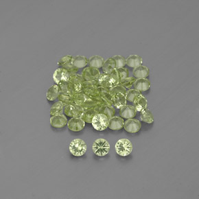 Pedras preciosas de peridoto verde natural de  ct, corte redondo, VVS-VS